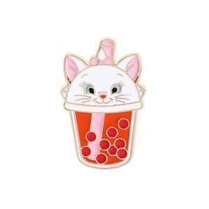 Cute Marie Aristocats Disney Cat Bubble Tea Enamel Pin